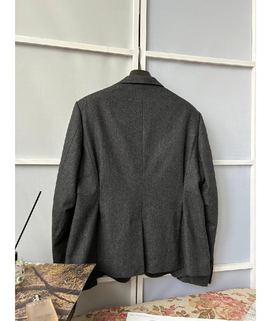 BRUNELLO CUCINELLI Серый шерстяной жакет/пиджак, фото 2