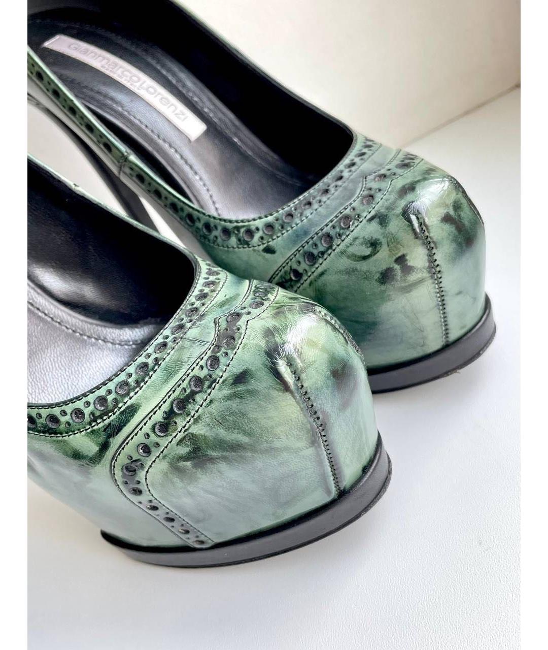 GIAN MARCO LORENZI Зеленые кожаные туфли, фото 5