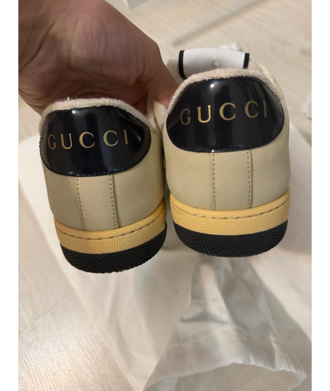 GUCCI Синие кожаные кроссовки, фото 7