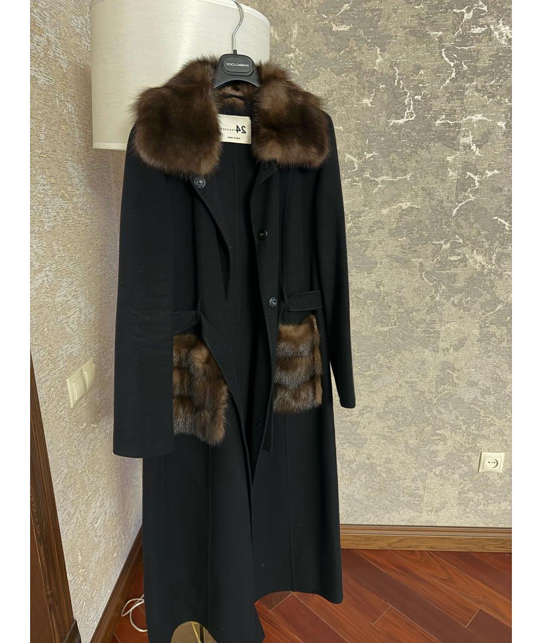 MANZONI 24 Черное кашемировое пальто, фото 5