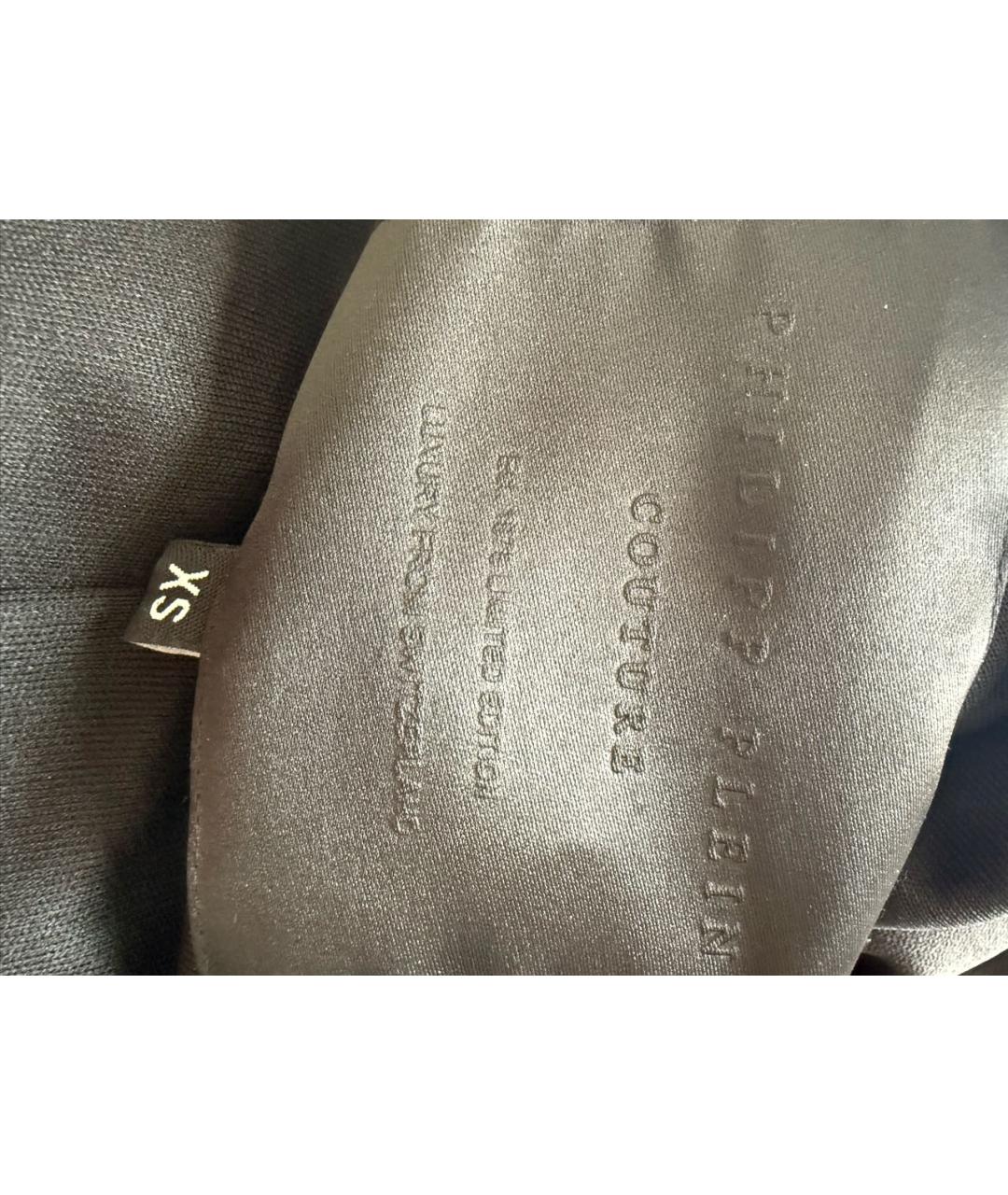 PHILIPP PLEIN Черное вискозное коктейльное платье, фото 6