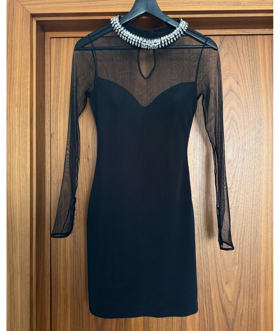 PHILIPP PLEIN Черное вискозное коктейльное платье, фото 9