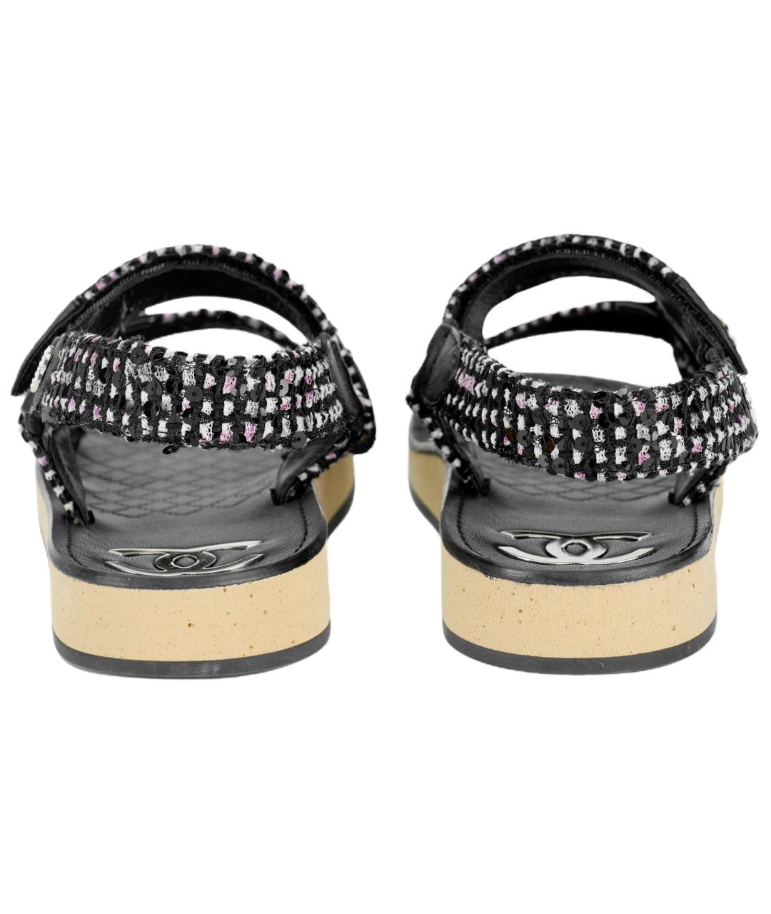 CHANEL Черные сандалии, фото 4