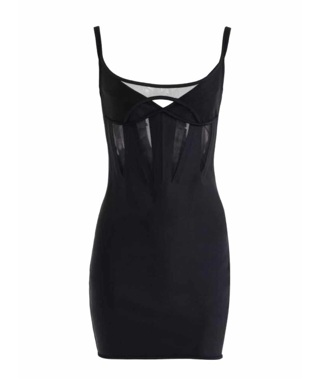 MUGLER Черное полиамидовое коктейльное платье, фото 1