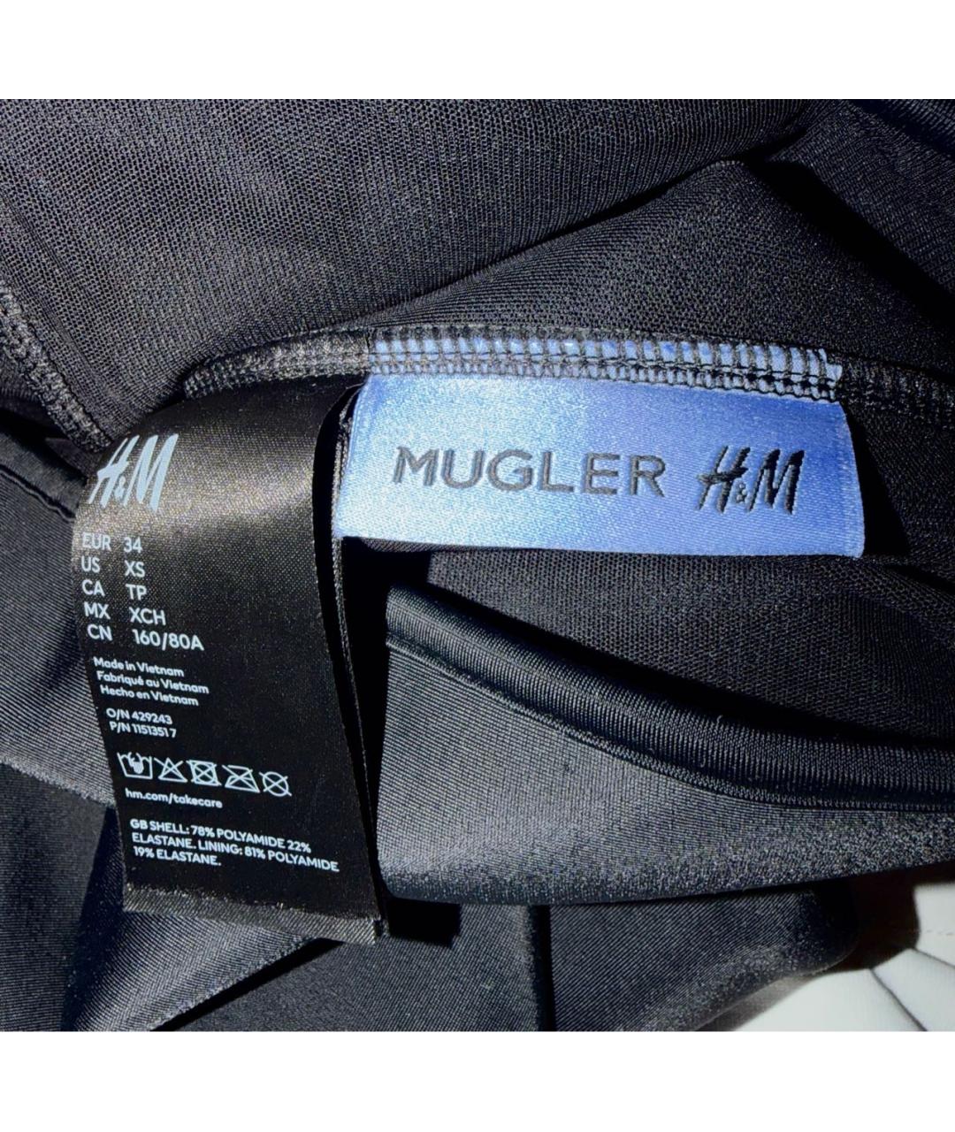 MUGLER Черное полиамидовое коктейльное платье, фото 3