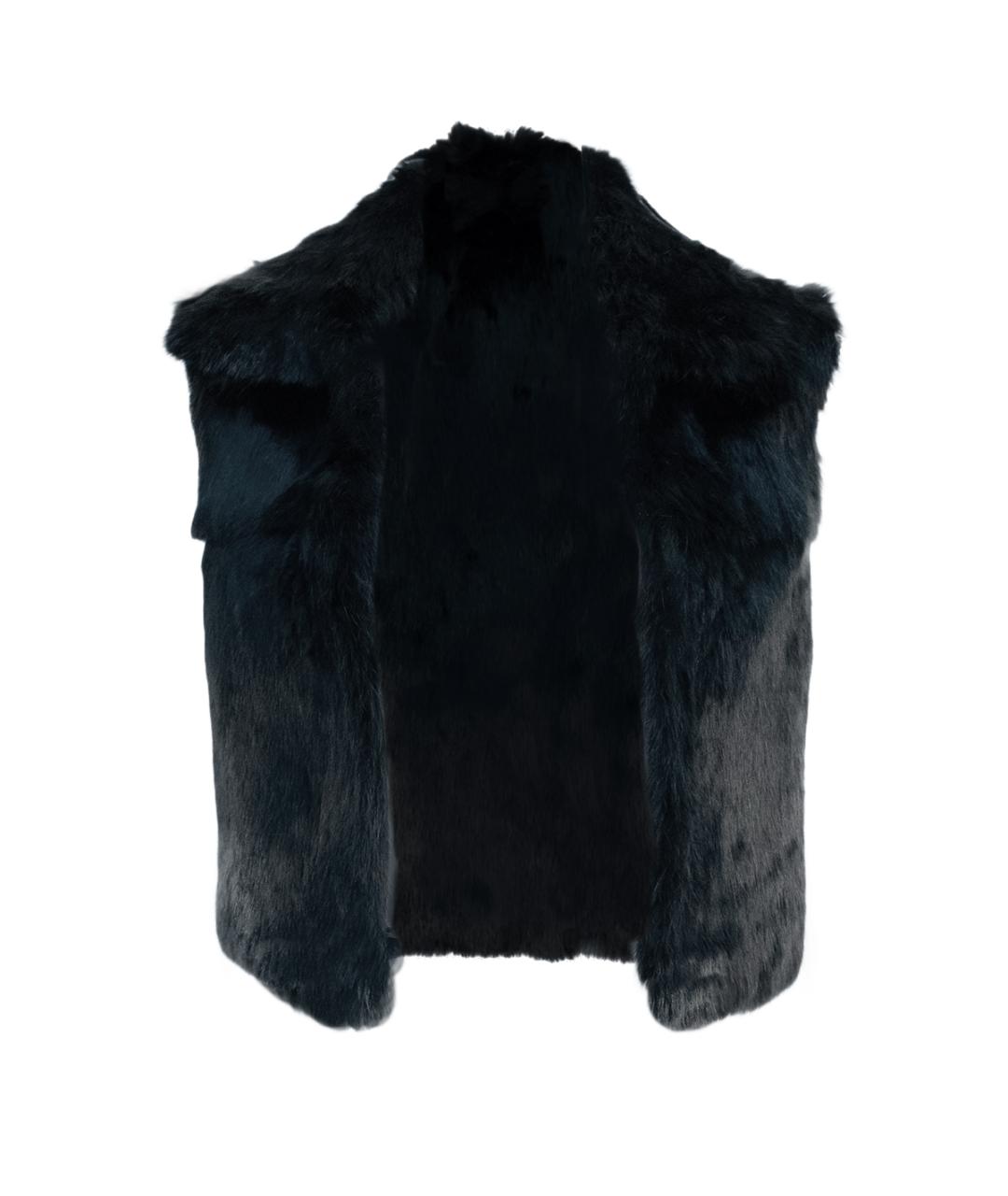 THEORY Черный меховой жилет, фото 1
