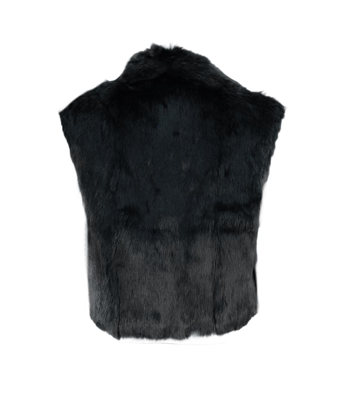 THEORY Черный меховой жилет, фото 2