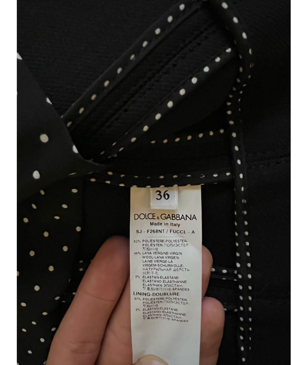 DOLCE&GABBANA Черный полиэстеровый жакет/пиджак, фото 5