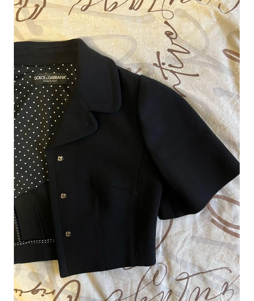 DOLCE&GABBANA Черный полиэстеровый жакет/пиджак, фото 3