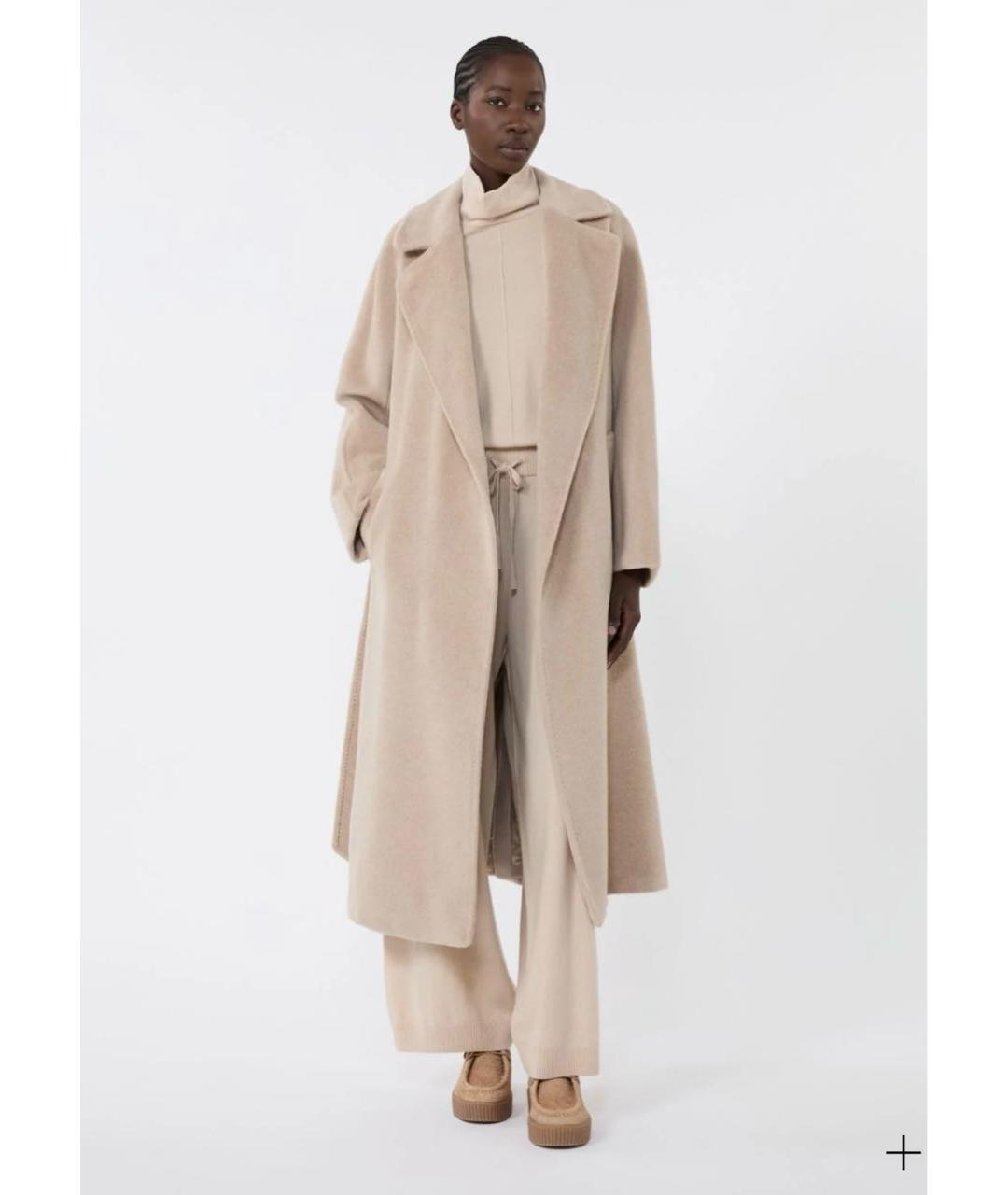 WEEKEND MAX MARA Бежевое шерстяное пальто, фото 2