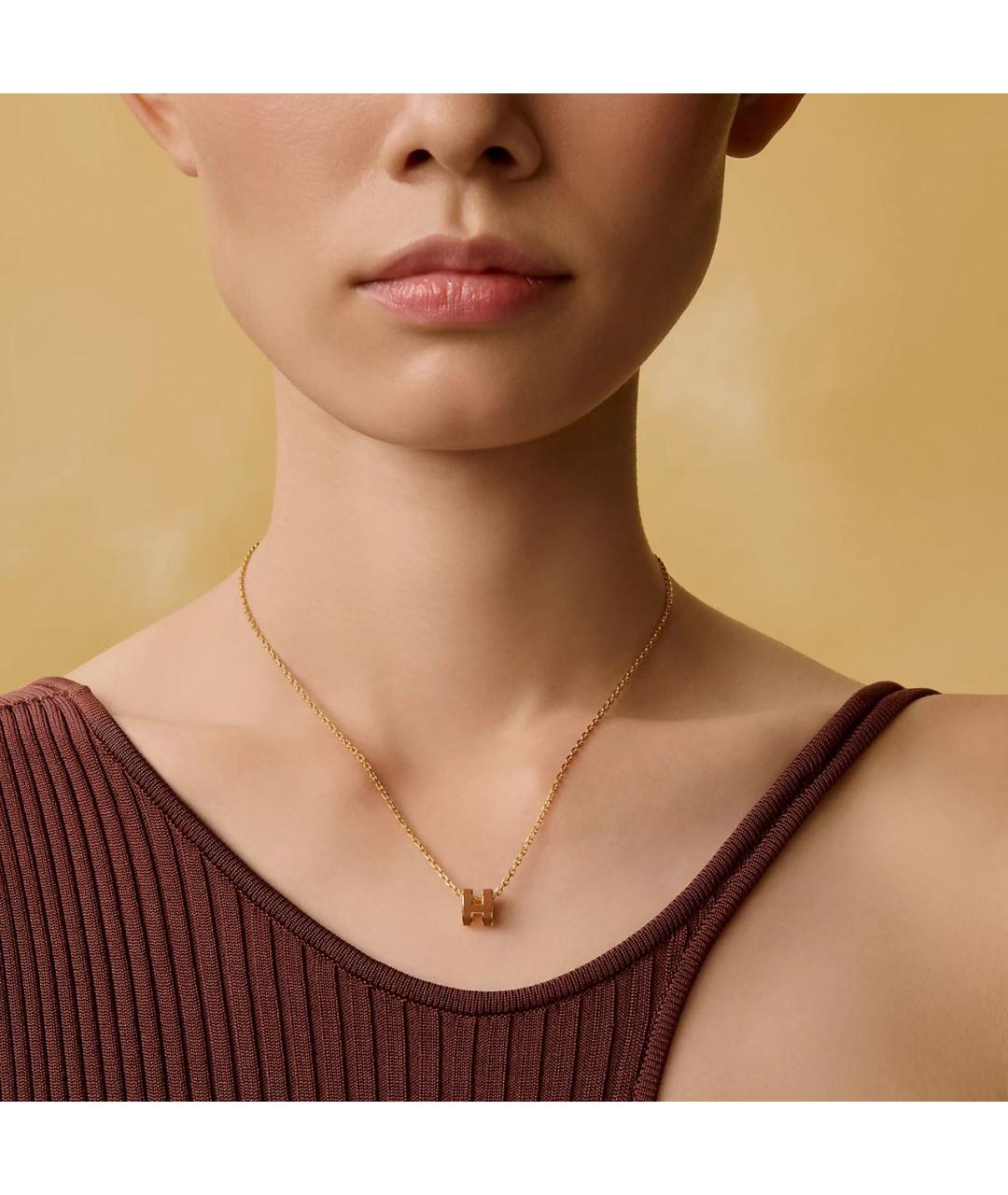 HERMES Коричневая металлическая подвеска, фото 2