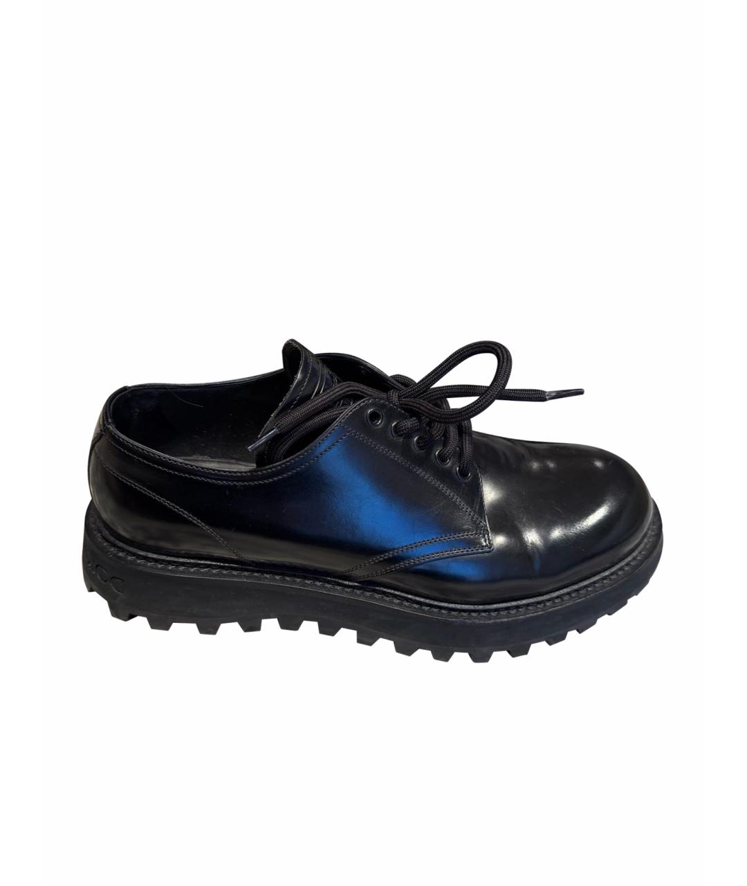 DOLCE&GABBANA Черные низкие ботинки из лакированной кожи, фото 1