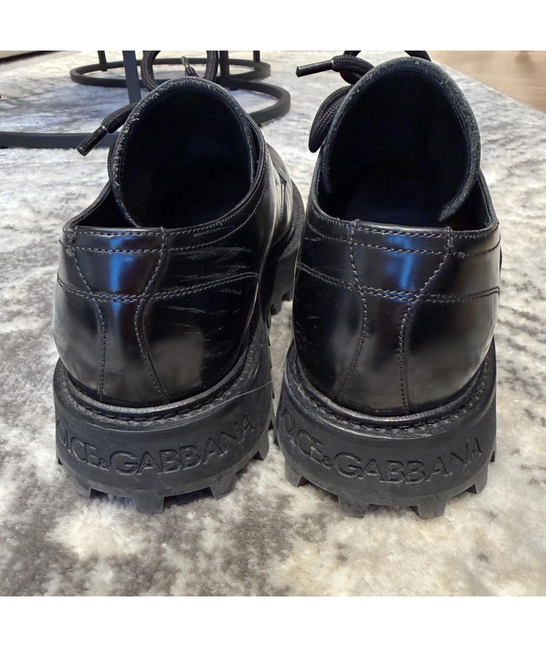 DOLCE&GABBANA Черные низкие ботинки из лакированной кожи, фото 4
