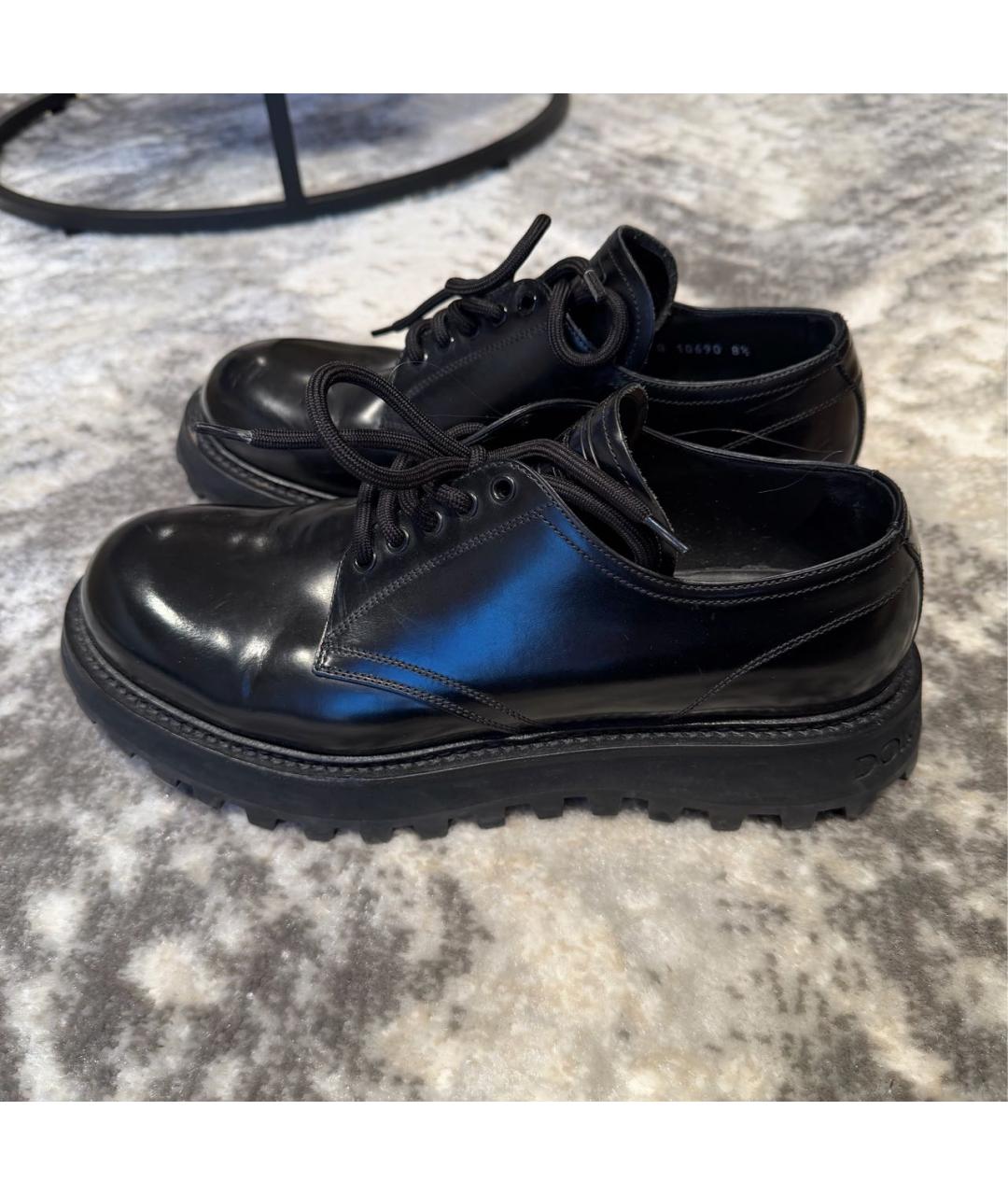 DOLCE&GABBANA Черные низкие ботинки из лакированной кожи, фото 5