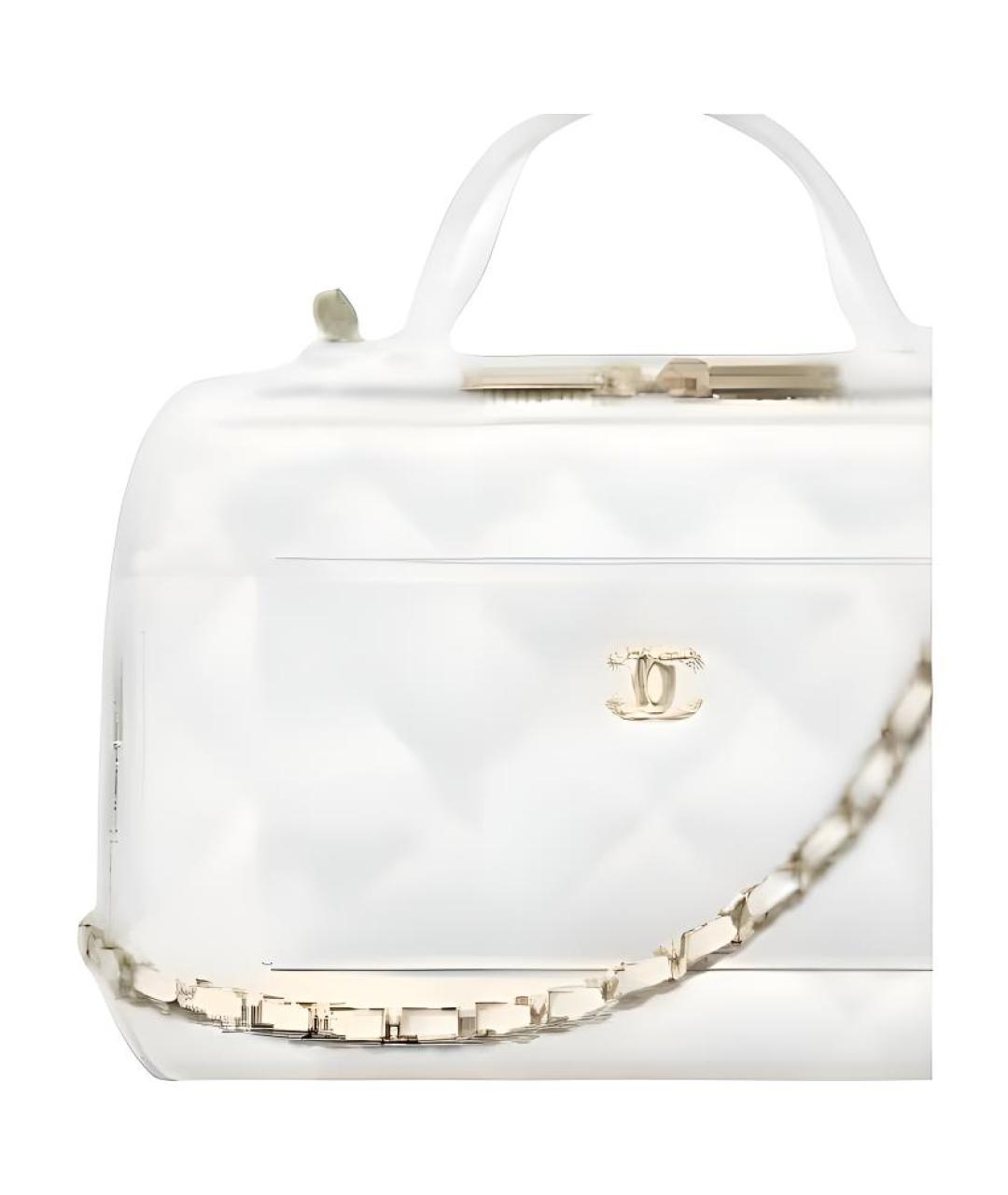 CHANEL Белая кожаная косметичка, фото 3