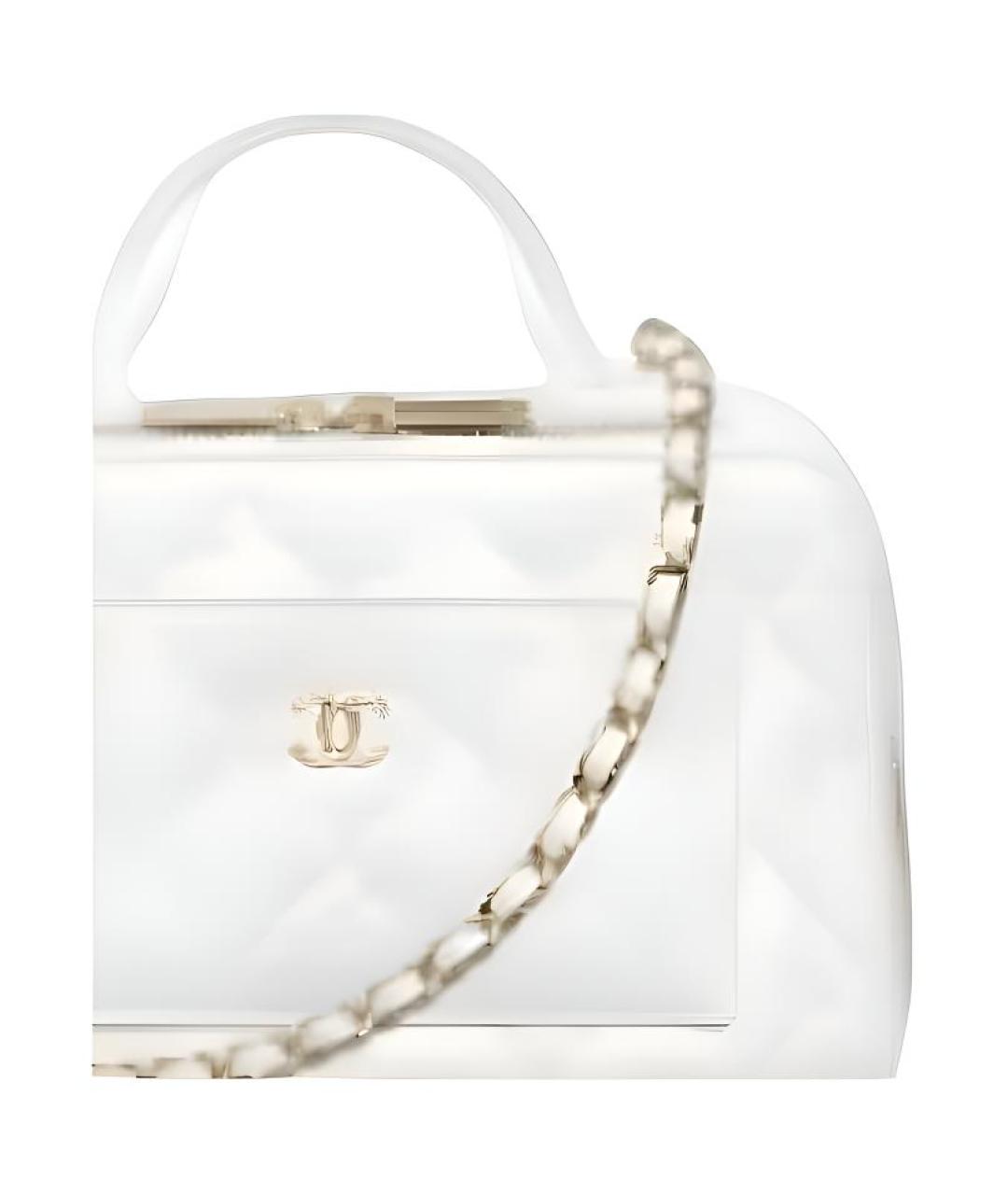 CHANEL Белая кожаная косметичка, фото 4