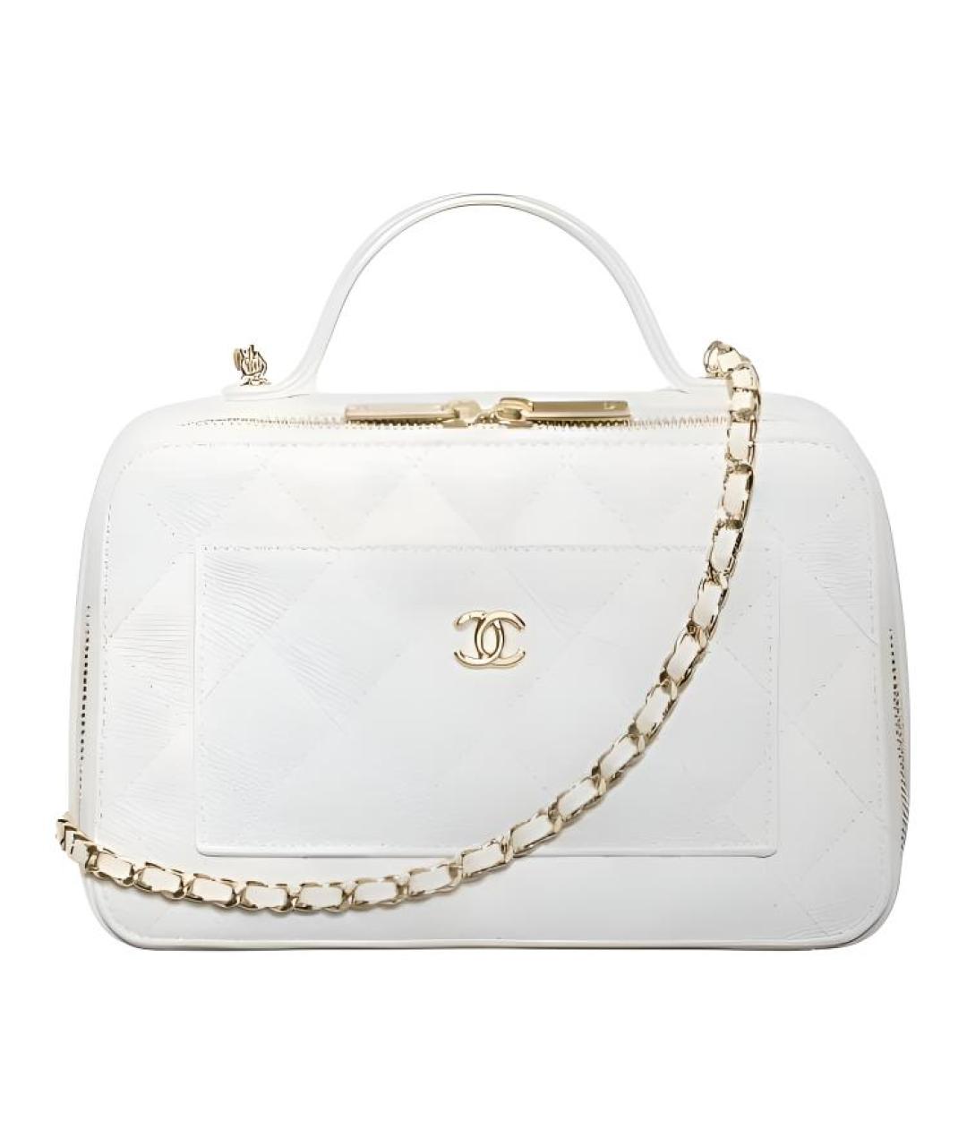 CHANEL Белая кожаная косметичка, фото 1