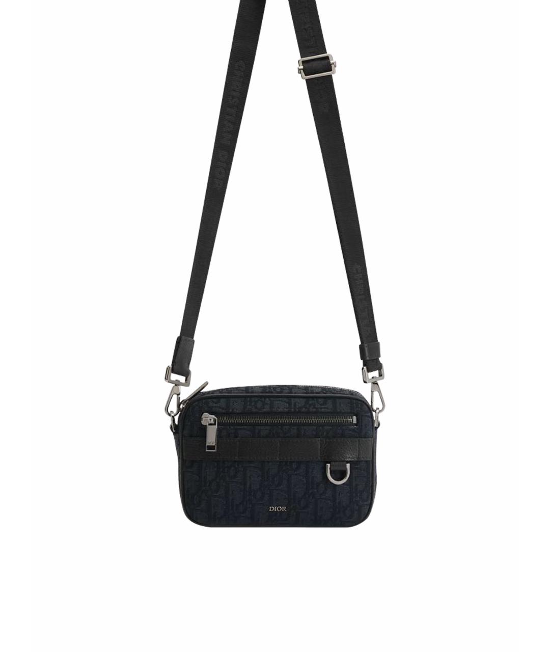 CHRISTIAN DIOR Черная жаккардовая сумка на плечо, фото 1