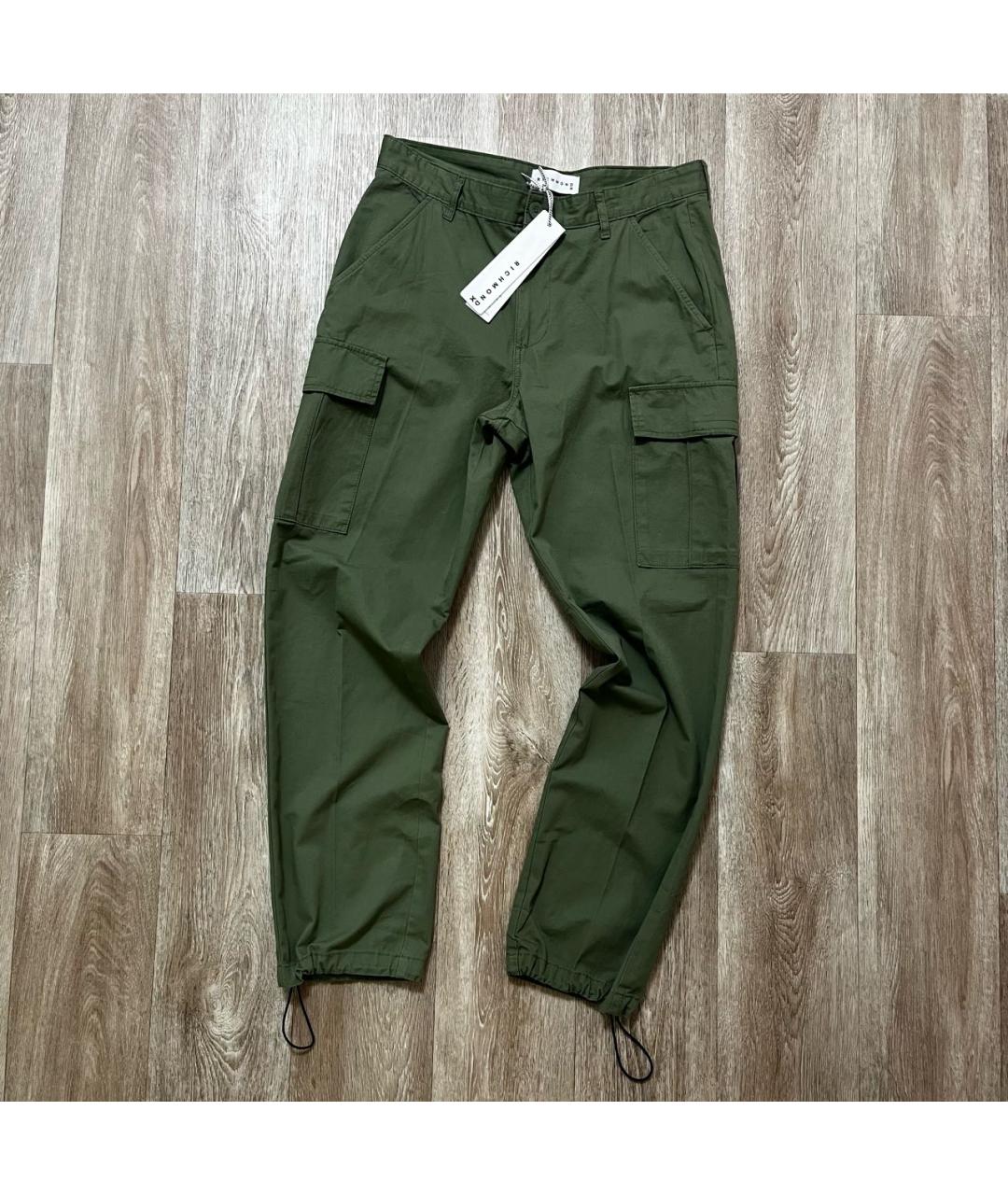 JOHN RICHMOND Хаки хлопковые повседневные брюки, фото 9