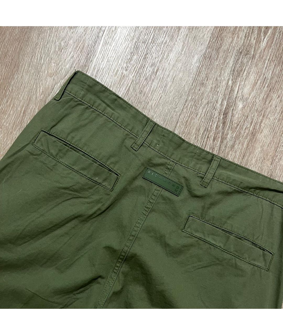 JOHN RICHMOND Хаки хлопковые повседневные брюки, фото 8