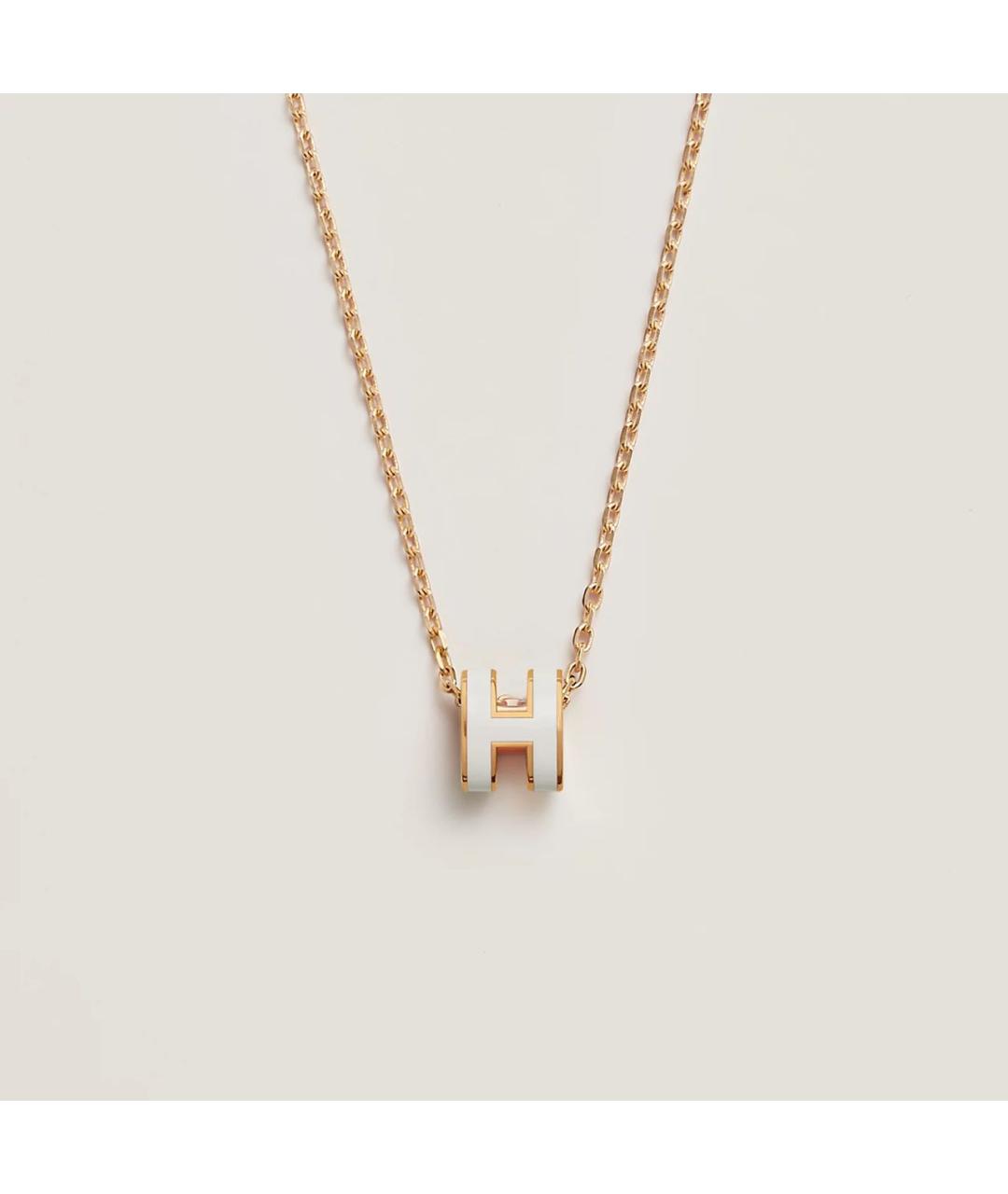 HERMES Белая металлическая подвеска, фото 4