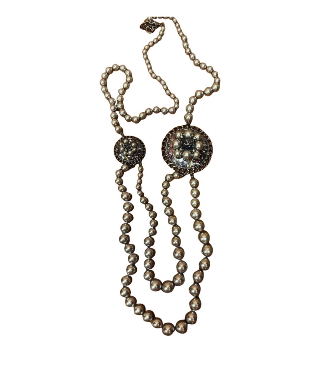 CHANEL Серое жемчужное колье, фото 1