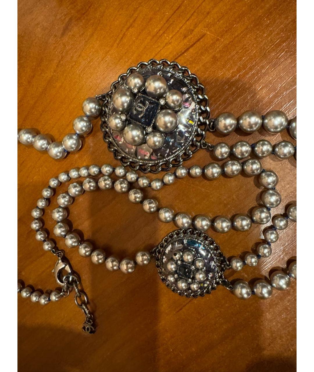 CHANEL Серое жемчужное колье, фото 3