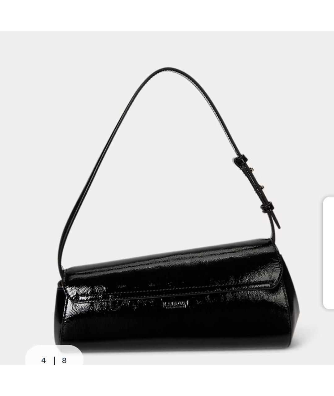 RALPH LAUREN Черная кожаная сумка с короткими ручками, фото 3