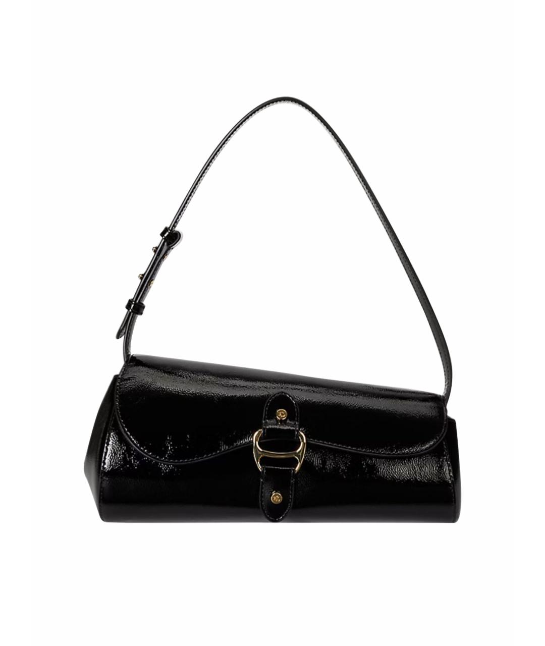 RALPH LAUREN Черная кожаная сумка с короткими ручками, фото 1