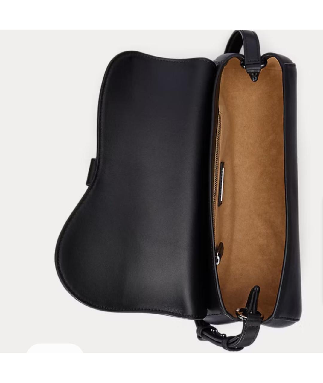 RALPH LAUREN Темно-синяя кожаная сумка с короткими ручками, фото 3