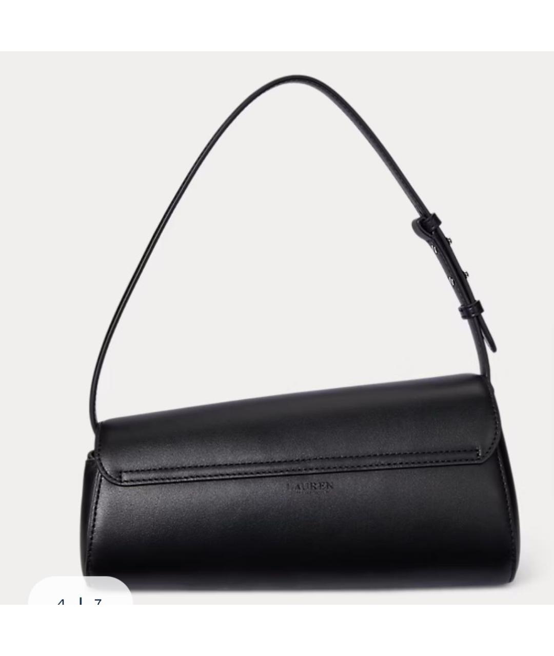 RALPH LAUREN Темно-синяя кожаная сумка с короткими ручками, фото 2