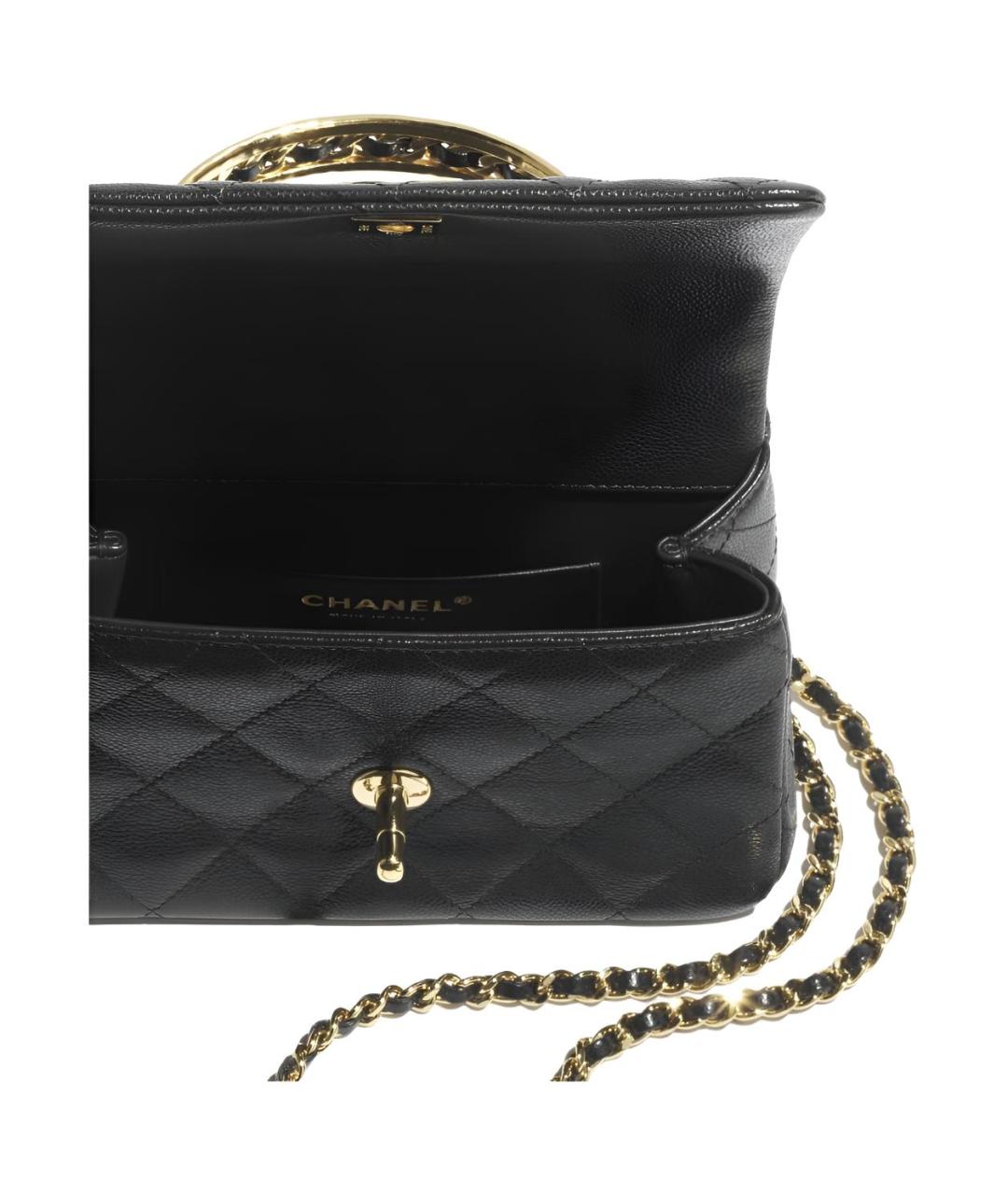 CHANEL Черная кожаная сумка через плечо, фото 4