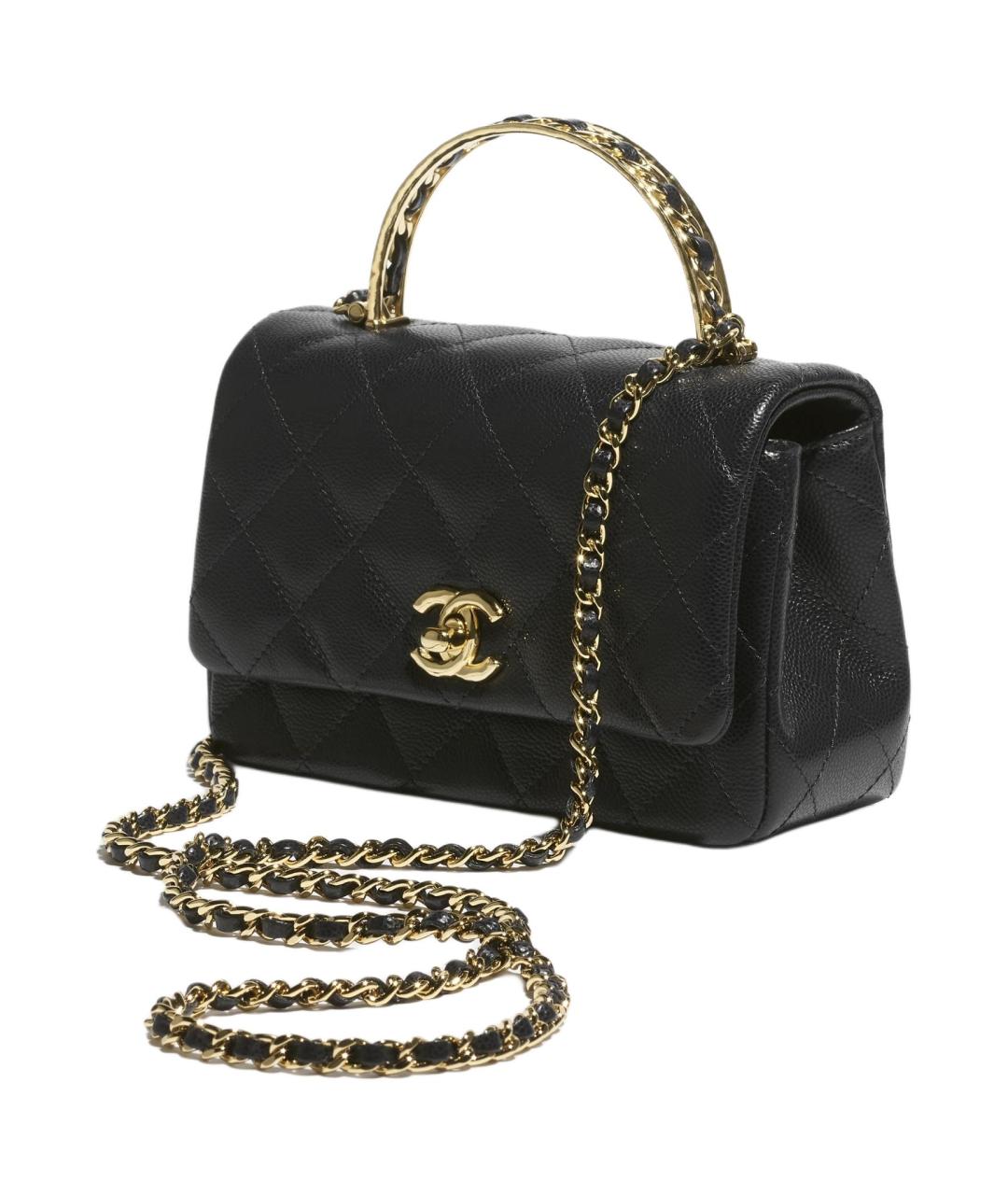 CHANEL Черная кожаная сумка через плечо, фото 2