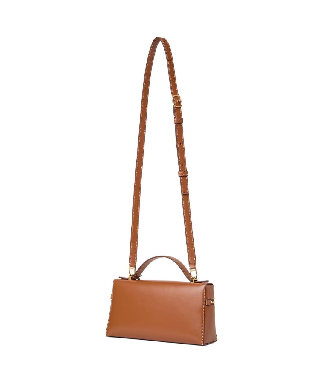 LORO PIANA Коричневая кожаная сумка через плечо, фото 2