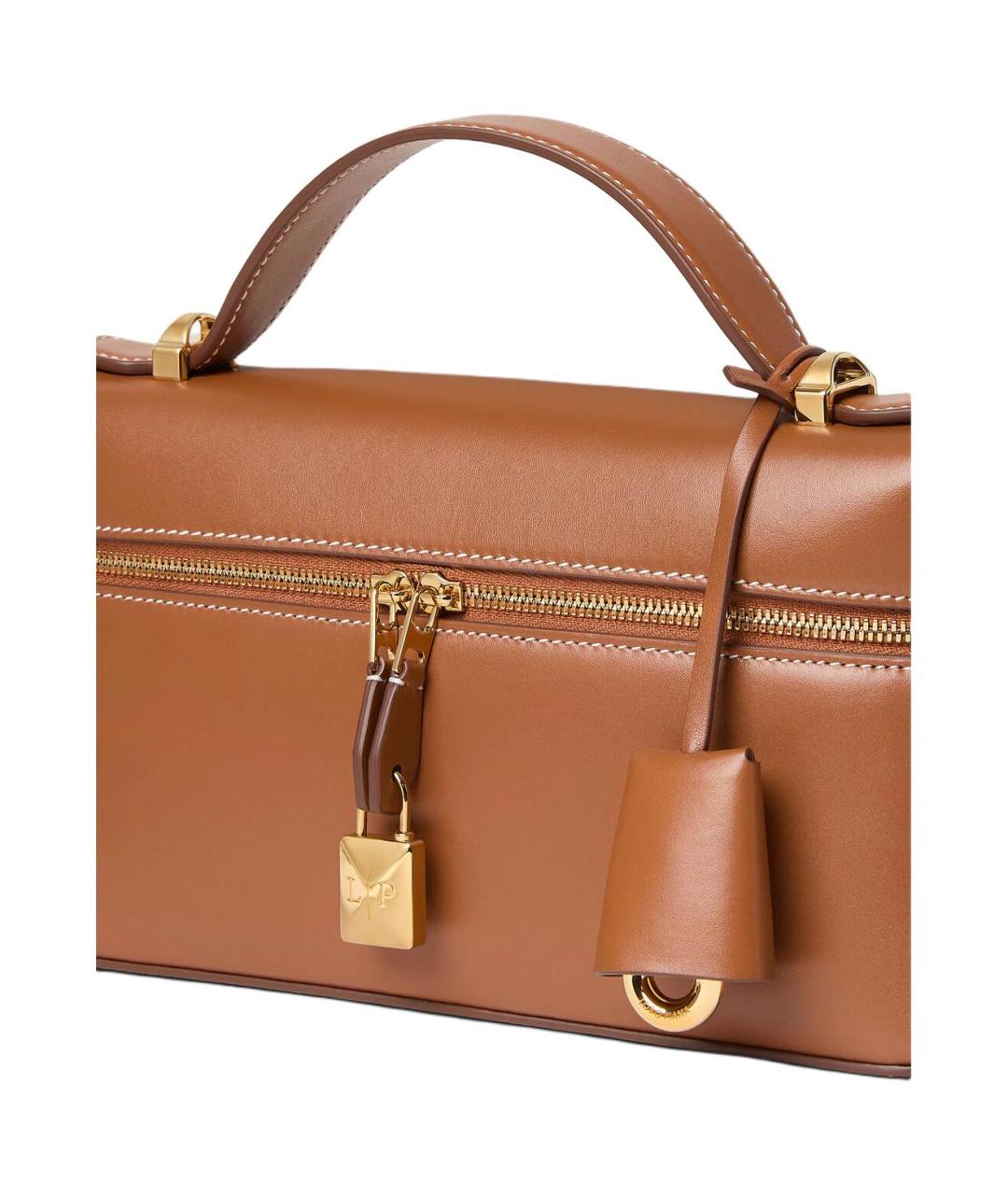 LORO PIANA Коричневая кожаная сумка через плечо, фото 5