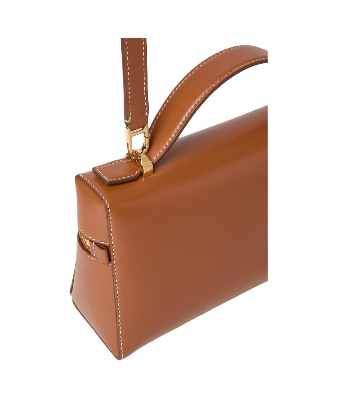 LORO PIANA Коричневая кожаная сумка через плечо, фото 3