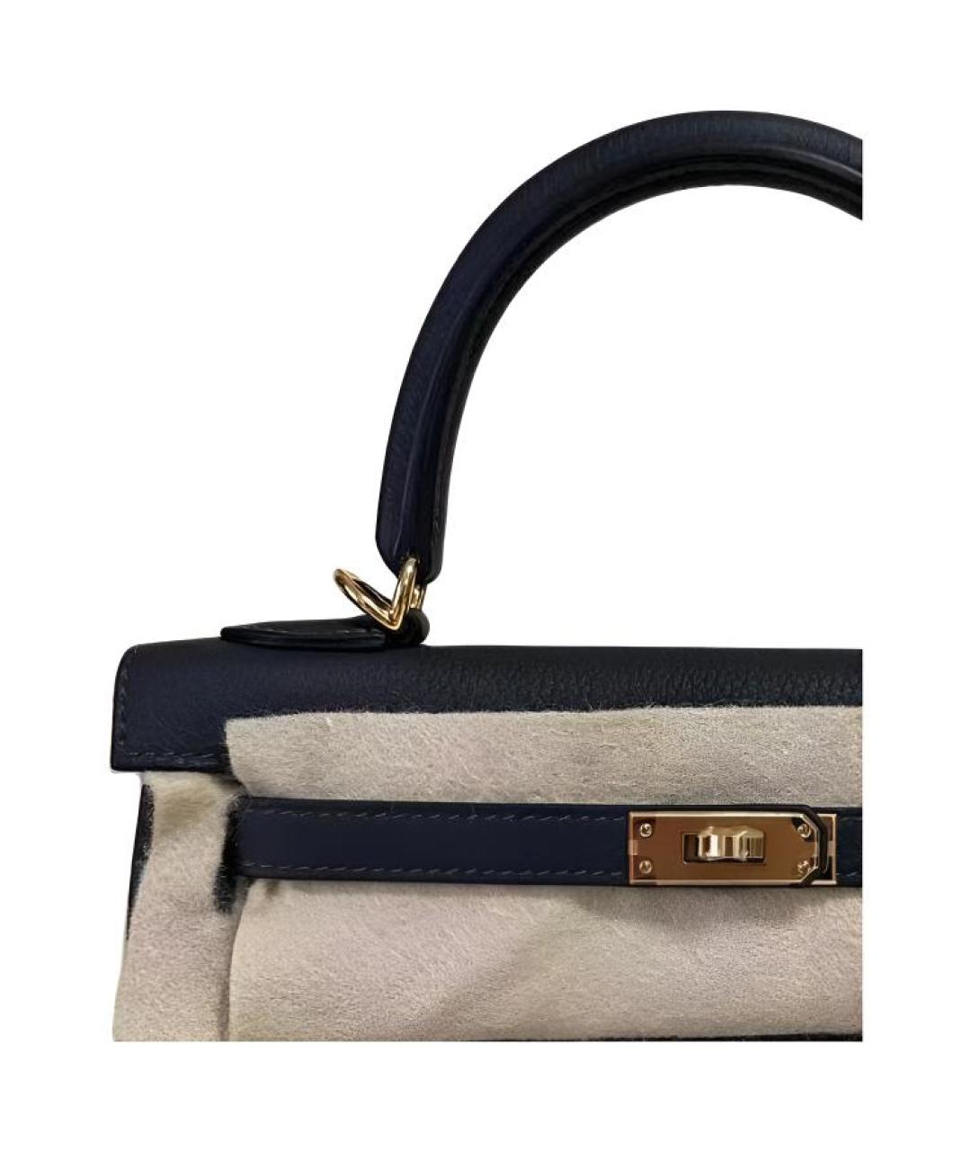 HERMES Черная кожаная сумка с короткими ручками, фото 3