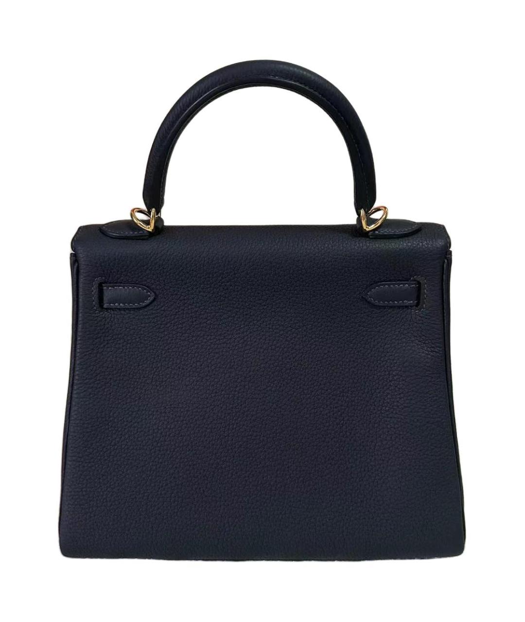 HERMES Черная кожаная сумка с короткими ручками, фото 2