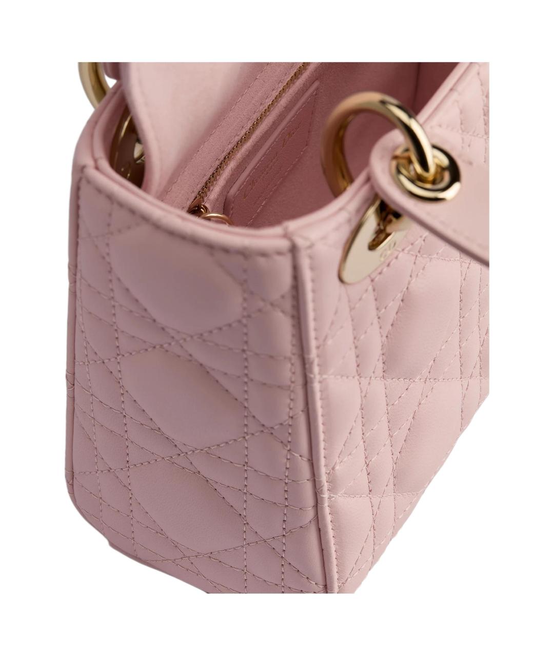 CHRISTIAN DIOR Розовая кожаная сумка через плечо, фото 5