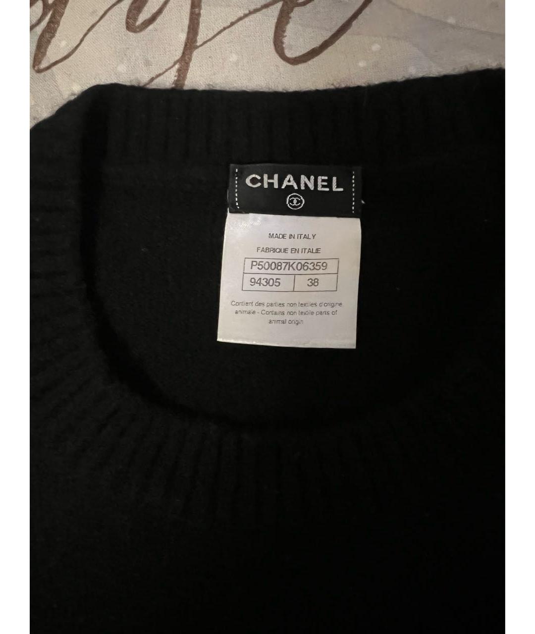 CHANEL Черное кашемировое коктейльное платье, фото 4