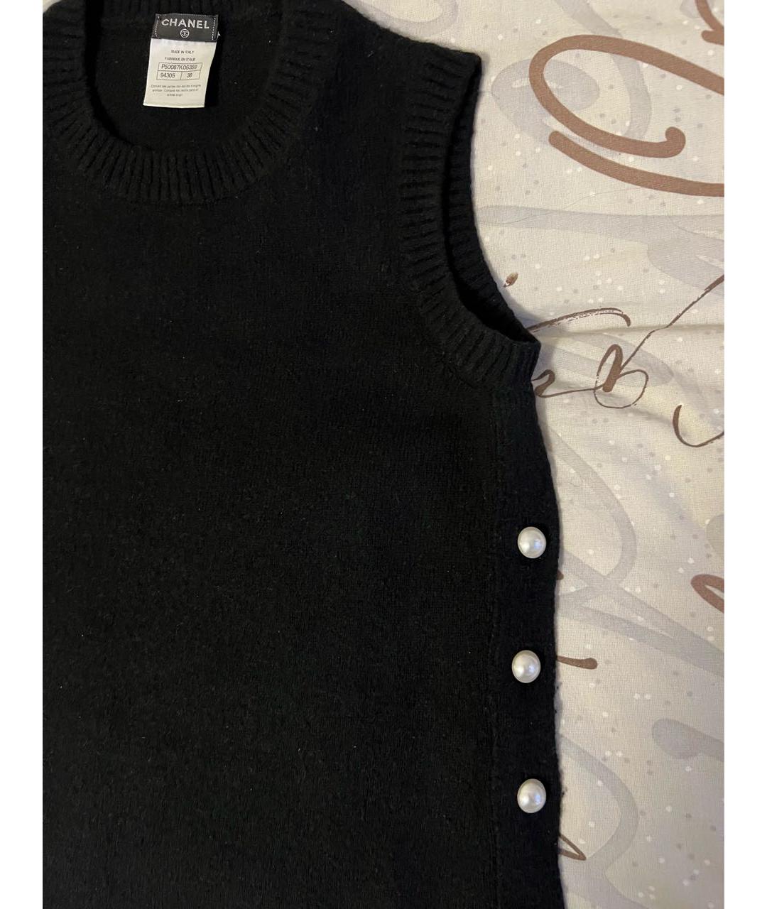 CHANEL Черное кашемировое коктейльное платье, фото 3