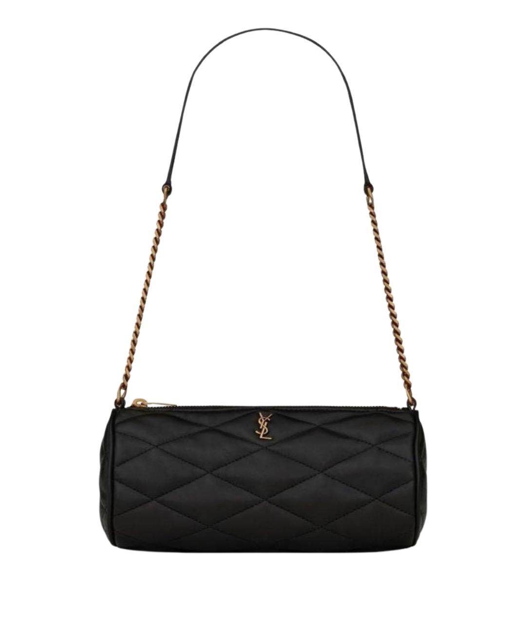 SAINT LAURENT Черная кожаная сумка с короткими ручками, фото 1