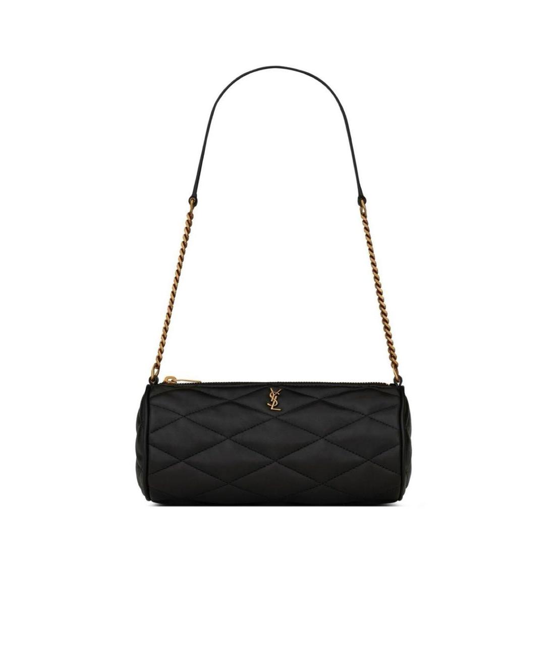 SAINT LAURENT Черная кожаная сумка с короткими ручками, фото 3