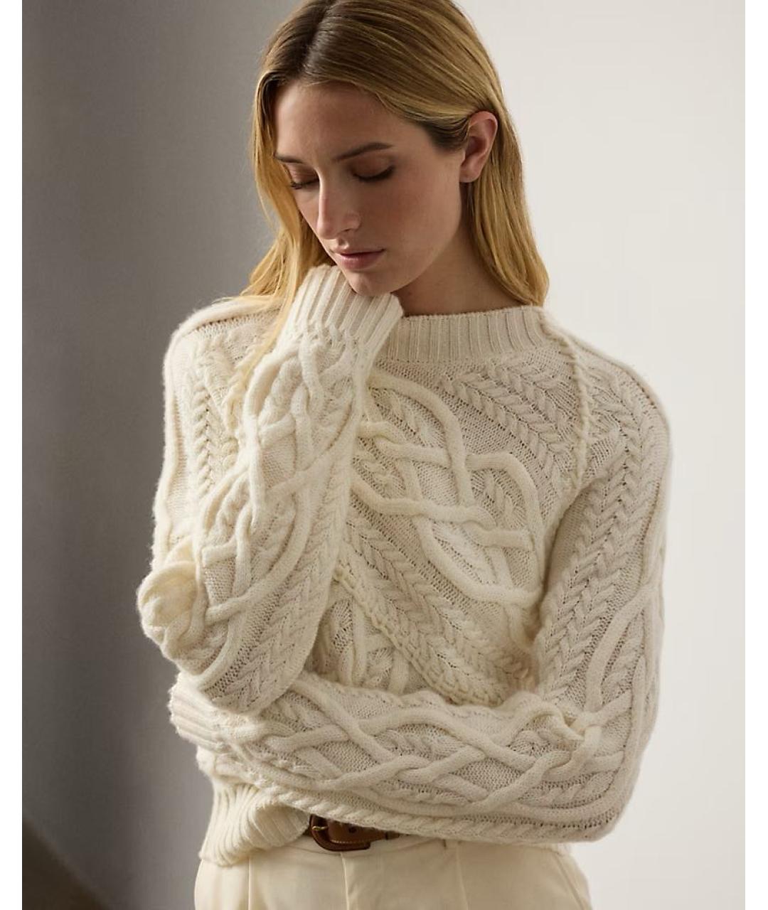 RALPH LAUREN Бежевый кашемировый джемпер / свитер, фото 2