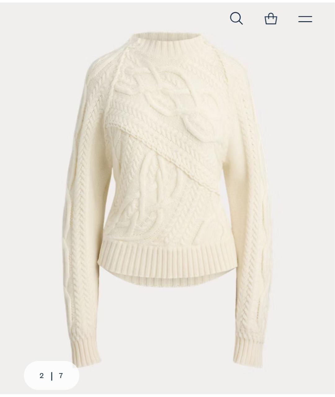 RALPH LAUREN Бежевый кашемировый джемпер / свитер, фото 5