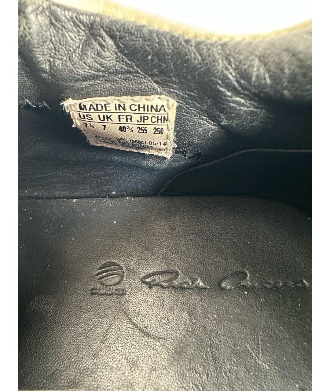 RICK OWENS Черные низкие кроссовки / кеды, фото 6