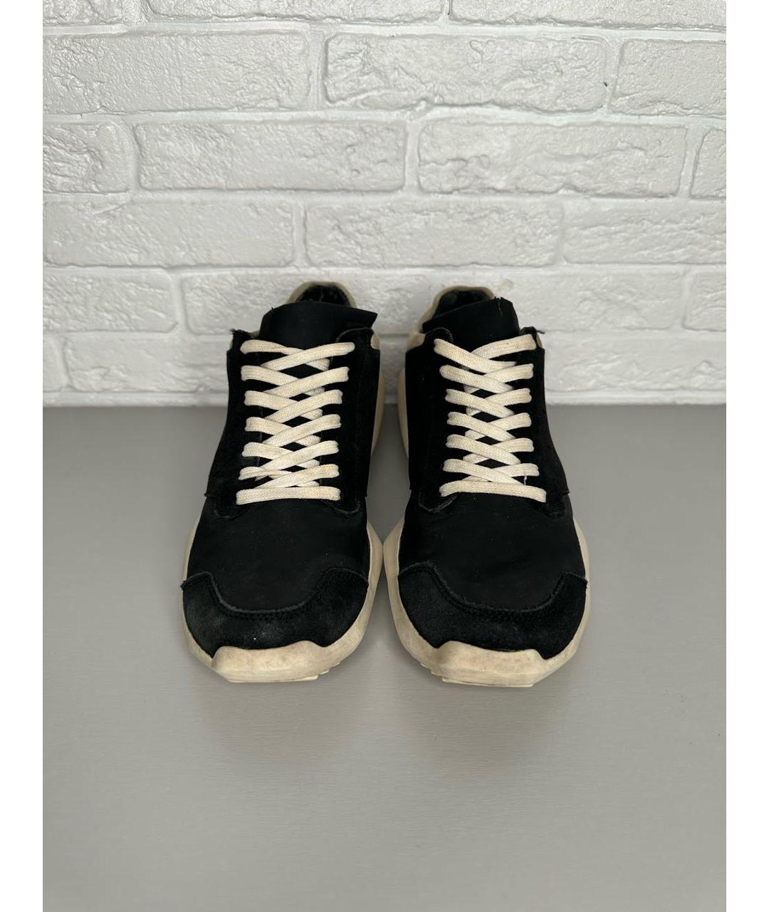 RICK OWENS Черные низкие кроссовки / кеды, фото 3