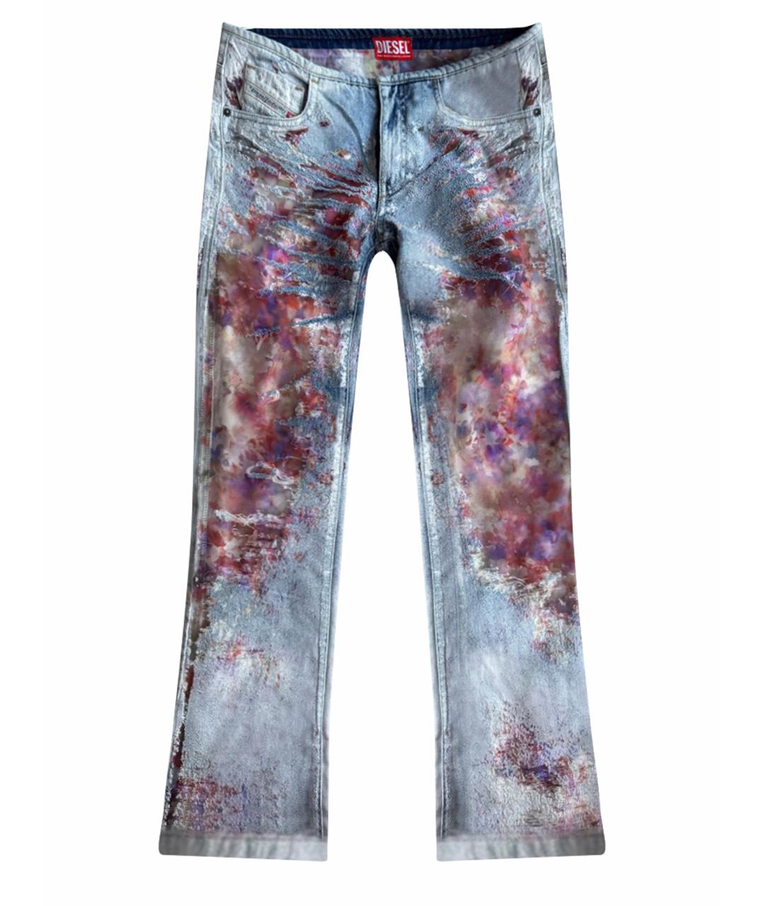DIESEL Голубые хлопковые прямые джинсы, фото 1