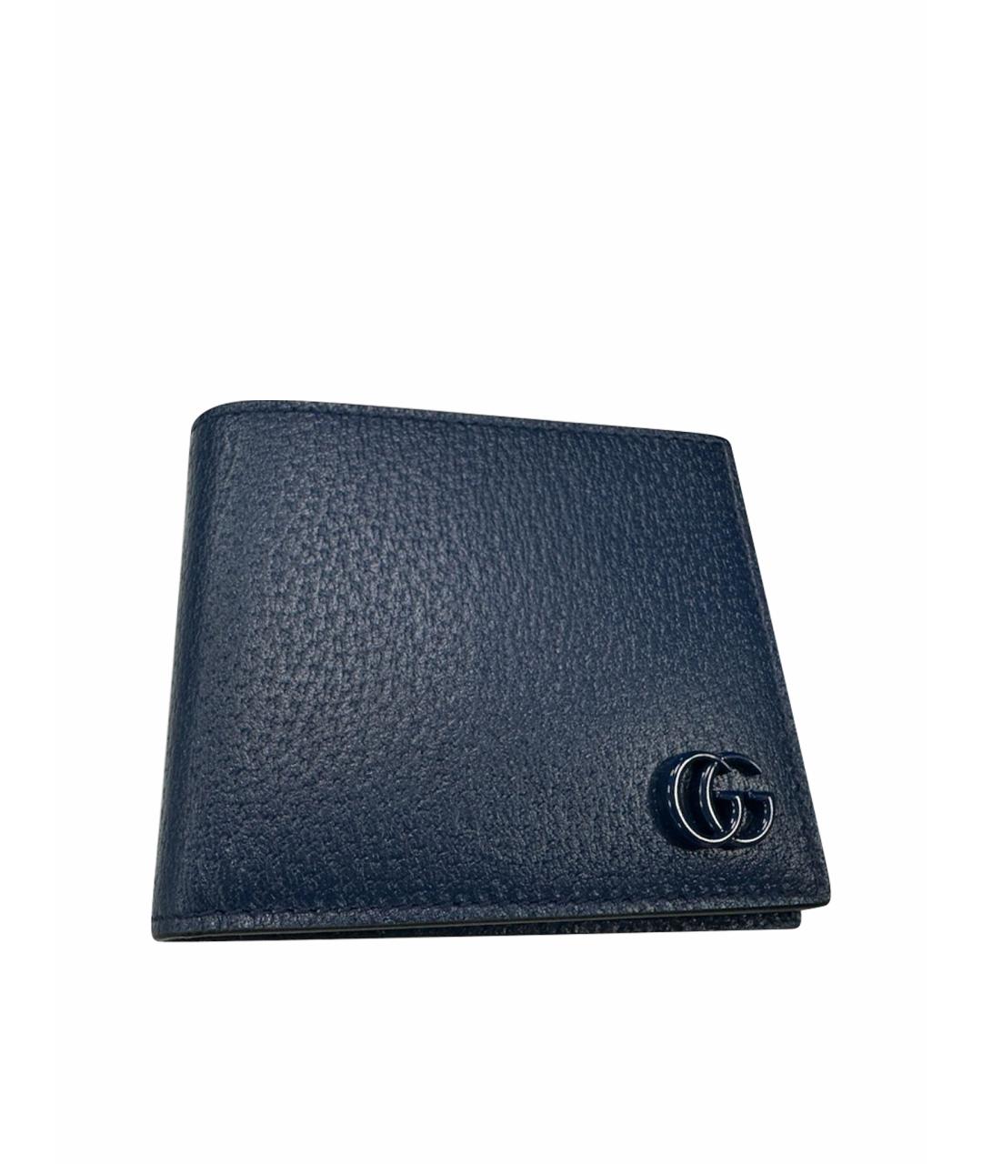 GUCCI Темно-синий кожаный кошелек, фото 1