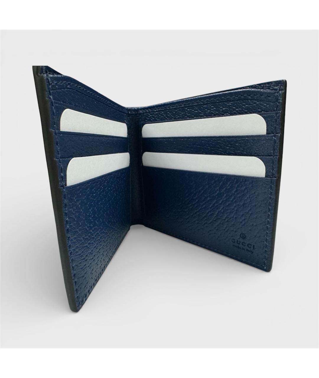 GUCCI Темно-синий кожаный кошелек, фото 3